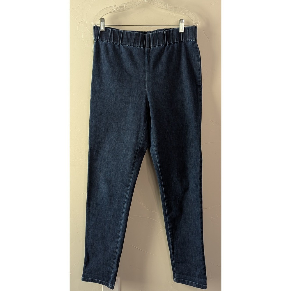 Soft Surroundings Women's Jeans TL Elastic Waist Stretch Denim Straight‎ Leg